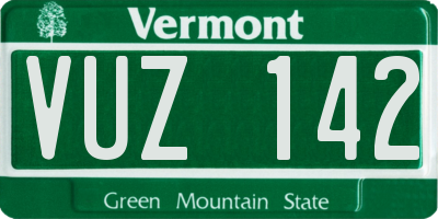 VT license plate VUZ142