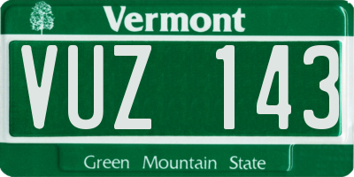 VT license plate VUZ143