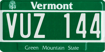 VT license plate VUZ144