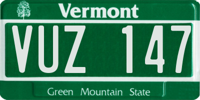 VT license plate VUZ147