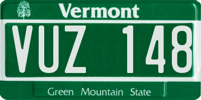 VT license plate VUZ148