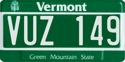 VT license plate VUZ149