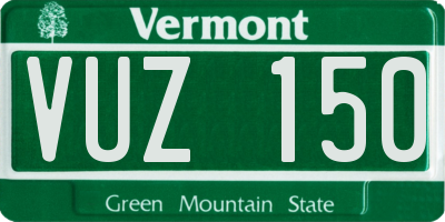 VT license plate VUZ150