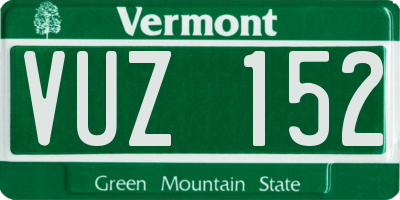 VT license plate VUZ152