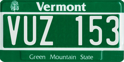 VT license plate VUZ153