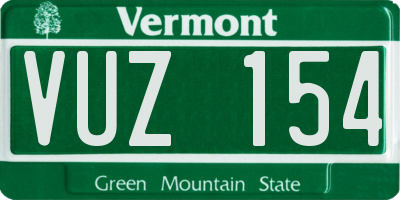 VT license plate VUZ154