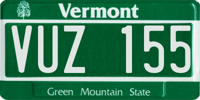 VT license plate VUZ155