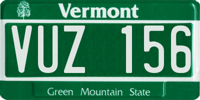 VT license plate VUZ156