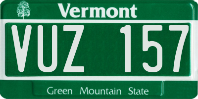 VT license plate VUZ157