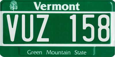 VT license plate VUZ158