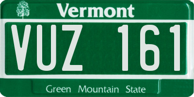VT license plate VUZ161