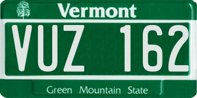 VT license plate VUZ162