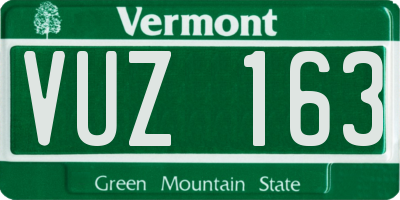 VT license plate VUZ163