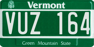 VT license plate VUZ164