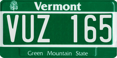 VT license plate VUZ165