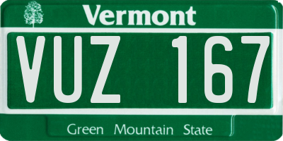 VT license plate VUZ167