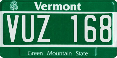 VT license plate VUZ168
