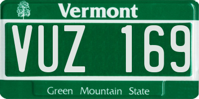 VT license plate VUZ169
