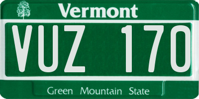 VT license plate VUZ170