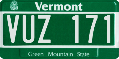 VT license plate VUZ171