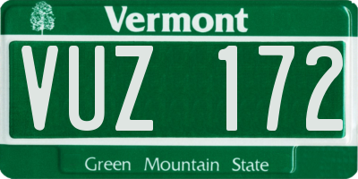 VT license plate VUZ172