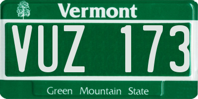 VT license plate VUZ173