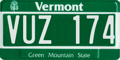 VT license plate VUZ174