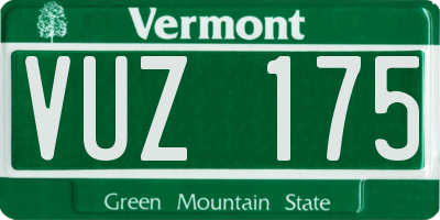VT license plate VUZ175