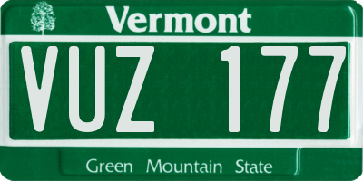 VT license plate VUZ177
