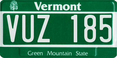 VT license plate VUZ185