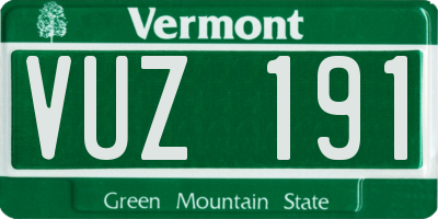 VT license plate VUZ191