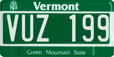 VT license plate VUZ199