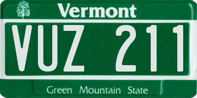 VT license plate VUZ211