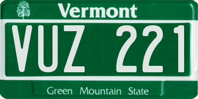 VT license plate VUZ221