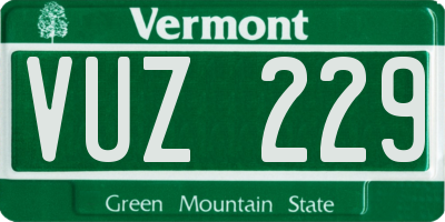 VT license plate VUZ229