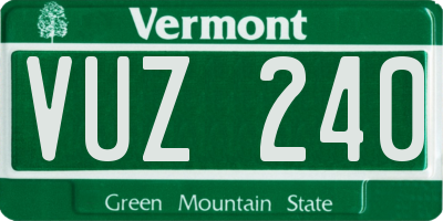 VT license plate VUZ240