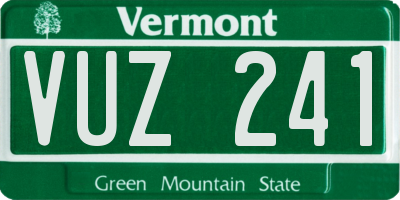 VT license plate VUZ241