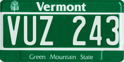 VT license plate VUZ243