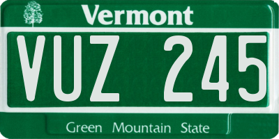 VT license plate VUZ245