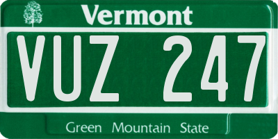 VT license plate VUZ247