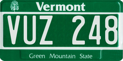VT license plate VUZ248