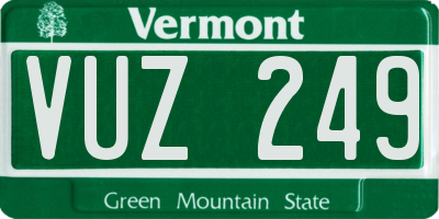 VT license plate VUZ249
