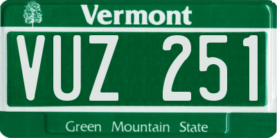 VT license plate VUZ251