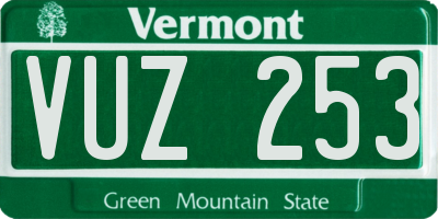 VT license plate VUZ253