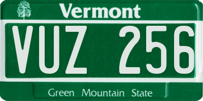VT license plate VUZ256