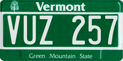 VT license plate VUZ257