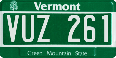 VT license plate VUZ261
