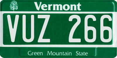 VT license plate VUZ266