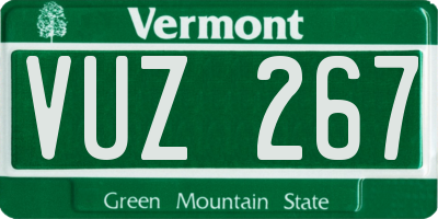 VT license plate VUZ267
