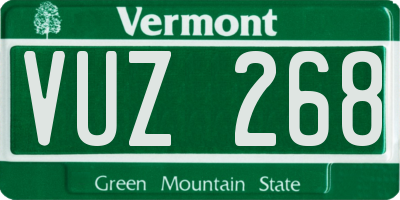 VT license plate VUZ268